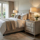 Maren Nightst& | 2 Drawers & USB Port | Ivory-Camel Velvet 28"