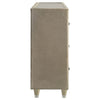 Maren Wide Dresser | 8 Drawers | LED Flame box | Ivory-Camel Velvet
