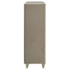 Maren Tall Dresser Chest | 5 Drawers & LED Light | Ivory Tufted Velvet