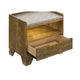 Nolan Nightst& with LED Cubby | Drawer & Marble Top | Brown Wood