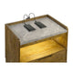 Nolan Nightst& with LED Cubby | Drawer & Marble Top | Brown Wood