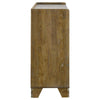Nolan Wide Dresser with Faux Marble Top | 6 Drawers | Brown Wood
