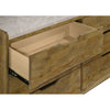 Nolan Wide Dresser with Faux Marble Top | 6 Drawers | Brown Wood