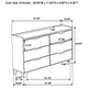Nolan Wide Dresser with Faux Marble Top | 6 Drawers | Brown Wood