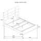 Orion Queen Panel Bed with Gold Trim | Wood Frame | Gray Chaneled Fabric