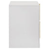 Orion Nightst& with 2 Drawers | Gold Metal Pulls | White Gloss Wood