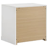 Orion Nightst& with 2 Drawers | Gold Metal Pulls | White Gloss Wood