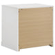 Orion Nightst& with 2 Drawers | Gold Metal Pulls | White Gloss Wood