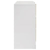Orion Wide Dresser with 6 Drawers | Gold H&les | Glossy White Wood