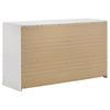 Orion Wide Dresser with 6 Drawers | Gold H&les | Glossy White Wood