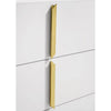 Orion Wide Dresser with 6 Drawers | Gold H&les | Glossy White Wood