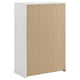 Orion Tall Dresser Chest with 5 Drawers | Gold H&les | Glossy White Wood