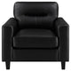 Secy Sofa Chair | Black Faux Leather | Track Arms | Pine Wood Frame
