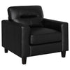 Secy Sofa Chair | Black Faux Leather | Track Arms | Pine Wood Frame