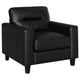 Secy Sofa Chair | Black Faux Leather | Track Arms | Pine Wood Frame