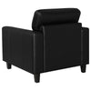Secy Sofa Chair | Black Faux Leather | Track Arms | Pine Wood Frame