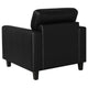Secy Sofa Chair | Black Faux Leather | Track Arms | Pine Wood Frame