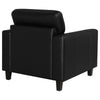 Secy Sofa Chair | Black Faux Leather | Track Arms | Pine Wood Frame