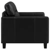 Secy Sofa Chair | Black Faux Leather | Track Arms | Pine Wood Frame