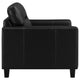 Secy Sofa Chair | Black Faux Leather | Track Arms | Pine Wood Frame