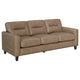 Secy Sofa | Brown Faux Leather | Track Arms | 81" Pine Wood Frame