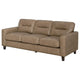Secy Sofa | Brown Faux Leather | Track Arms | 81" Pine Wood Frame