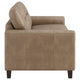 Secy Loveseat | Brown Faux Leather | Track Arms | 58" Pine Wood Frame