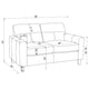 Secy Loveseat | Brown Faux Leather | Track Arms | 58" Pine Wood Frame