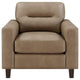 Secy Sofa Chair | Brown Faux Leather | Track Arms | Pine Wood Frame