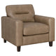 Secy Sofa Chair | Brown Faux Leather | Track Arms | Pine Wood Frame