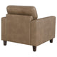 Secy Sofa Chair | Brown Faux Leather | Track Arms | Pine Wood Frame