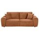 Becy Sofa with 2 Pillows | Burnt Orange Chenille | 91" Chunky Arms