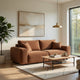 Becy Sofa with 2 Pillows | Burnt Orange Chenille | 91" Chunky Arms