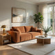 Becy Sofa with 2 Pillows | Burnt Orange Chenille | 91" Chunky Arms