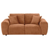 Becy Loveseat | 2 Pillows | Burnt Orange Chenille | 78" Chunky Arms