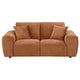 Becy Loveseat | 2 Pillows | Burnt Orange Chenille | 78" Chunky Arms