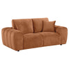 Becy Loveseat | 2 Pillows | Burnt Orange Chenille | 78" Chunky Arms