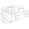 Becy Loveseat | 2 Pillows | Burnt Orange Chenille | 78" Chunky Arms