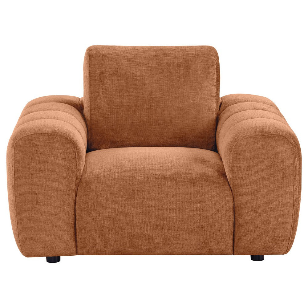 Becy Sofa Chair | Burnt Orange Chenille | 50" Chunky Arms