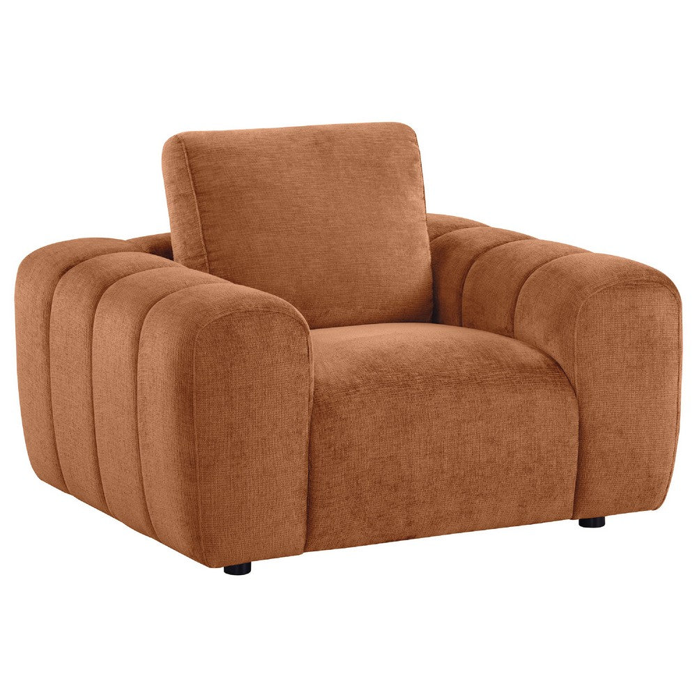 Becy Sofa Chair | Burnt Orange Chenille | 50" Chunky Arms