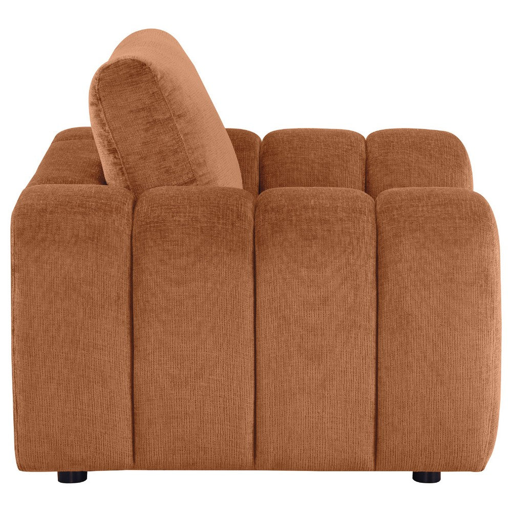 Becy Sofa Chair | Burnt Orange Chenille | 50" Chunky Arms