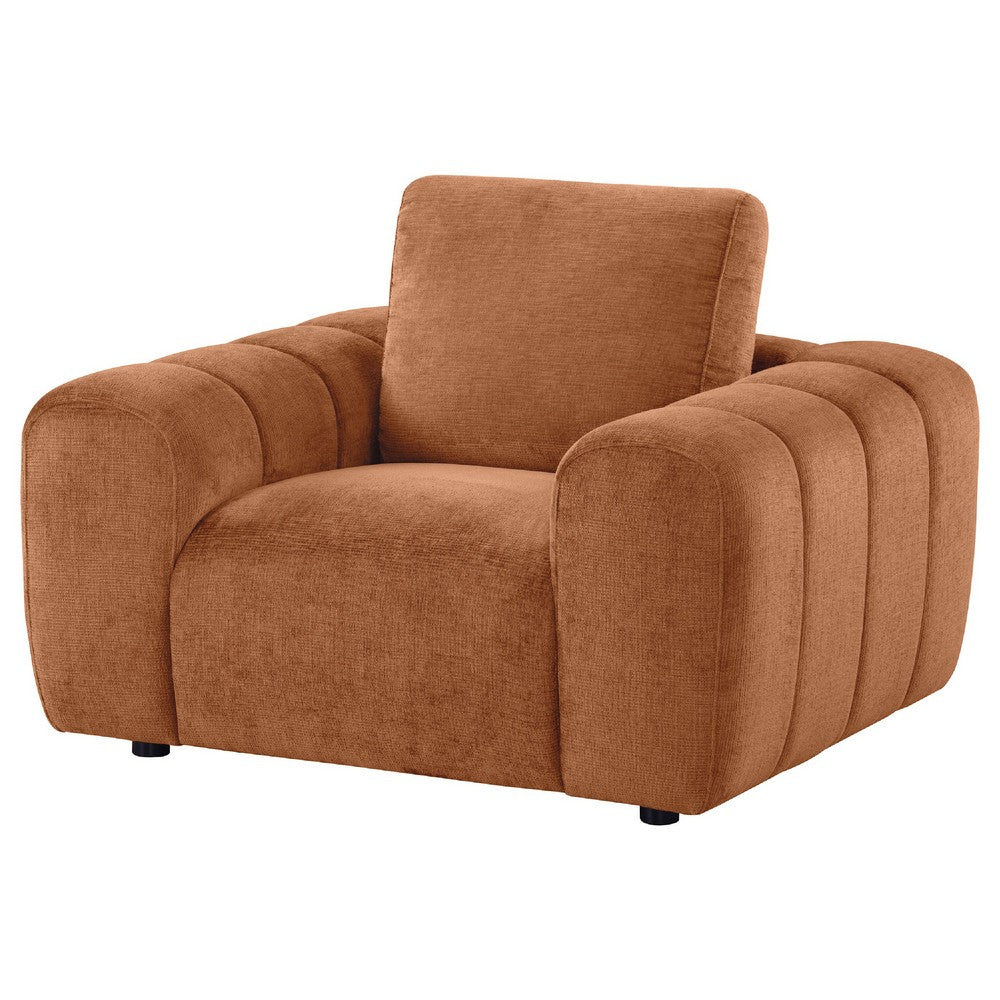 Becy Sofa Chair | Burnt Orange Chenille | 50" Chunky Arms