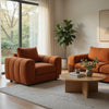 Becy Sofa Chair | Burnt Orange Chenille | 50" Chunky Arms