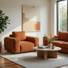 Becy Sofa Chair | Burnt Orange Chenille | 50" Chunky Arms