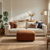 Becy Ottoman | Burnt Orange Chenille Upholstery | 33" Curvy Frame