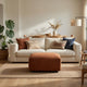 Becy Ottoman | Burnt Orange Chenille Upholstery | 33" Curvy Frame
