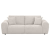 Becy Sofa with 2 Pillows | Plush Ivory Chenille | 91" Chunky Arms