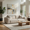 Becy Sofa with 2 Pillows | Plush Ivory Chenille | 91" Chunky Arms