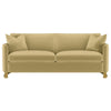 Lizzy Sofa with 2 Pillows | Camel Brown Velvet | 91" Gold Steel Legs