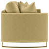 Lizzy Sofa with 2 Pillows | Camel Brown Velvet | 91" Gold Steel Legs